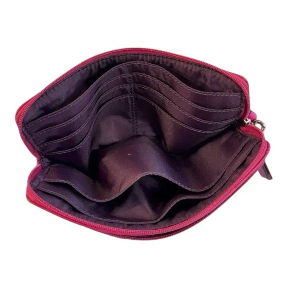 Coach Daisy Spectator Leather Wallet Wristlet Purple Pink